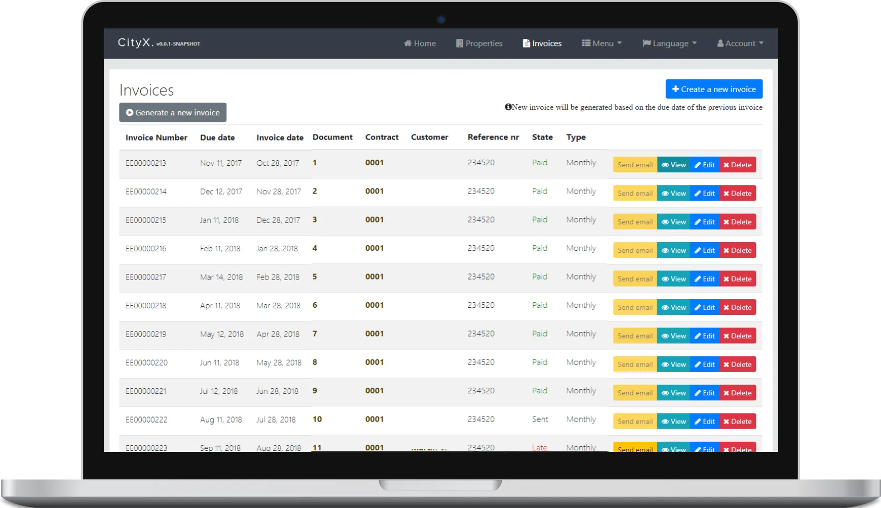 CityX responsive interface showcase